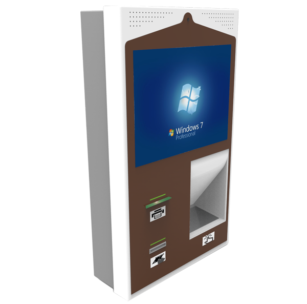 G41 wall mounted kiosk with passport reader, thermal printer and bank card read